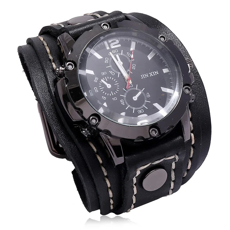 Montre vintage homme bracelet cuir