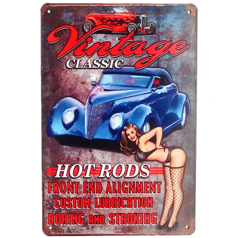 Plaque metal vintage garage