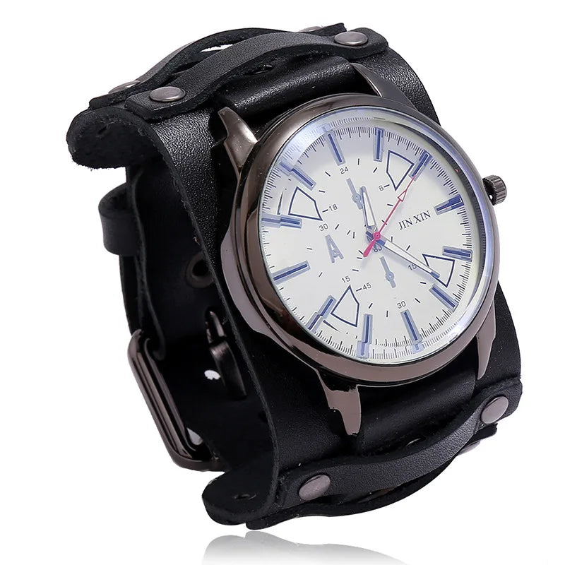 Montre vintage homme bracelet cuir