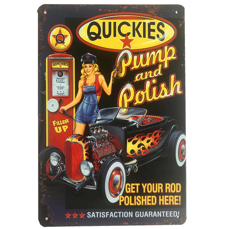 Plaque metal vintage garage