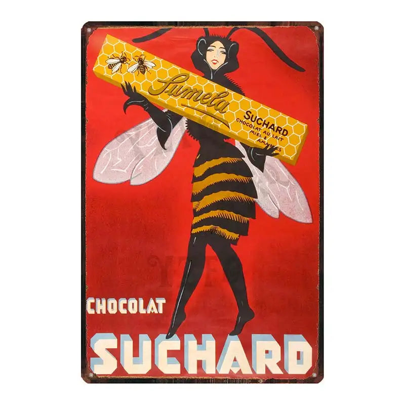 Plaque metal chocolat vintage