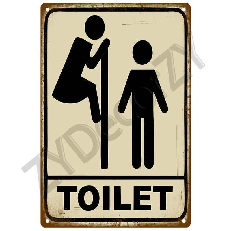 Plaque metal vintage WC