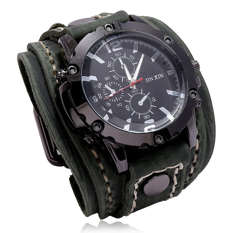 Montre vintage homme bracelet cuir