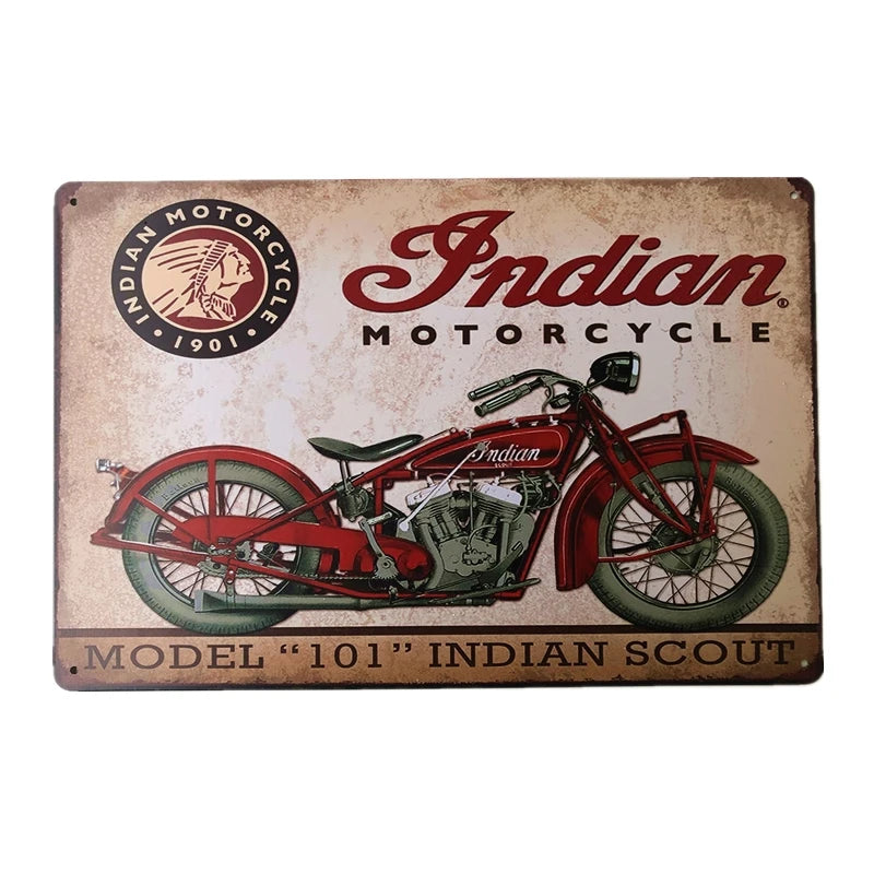 Plaque metal moto vintage