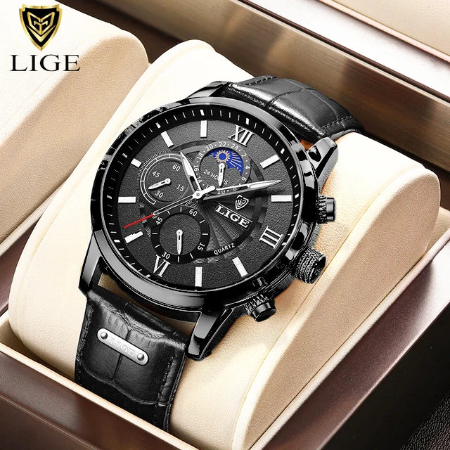 Montre homme cuir marron vintage