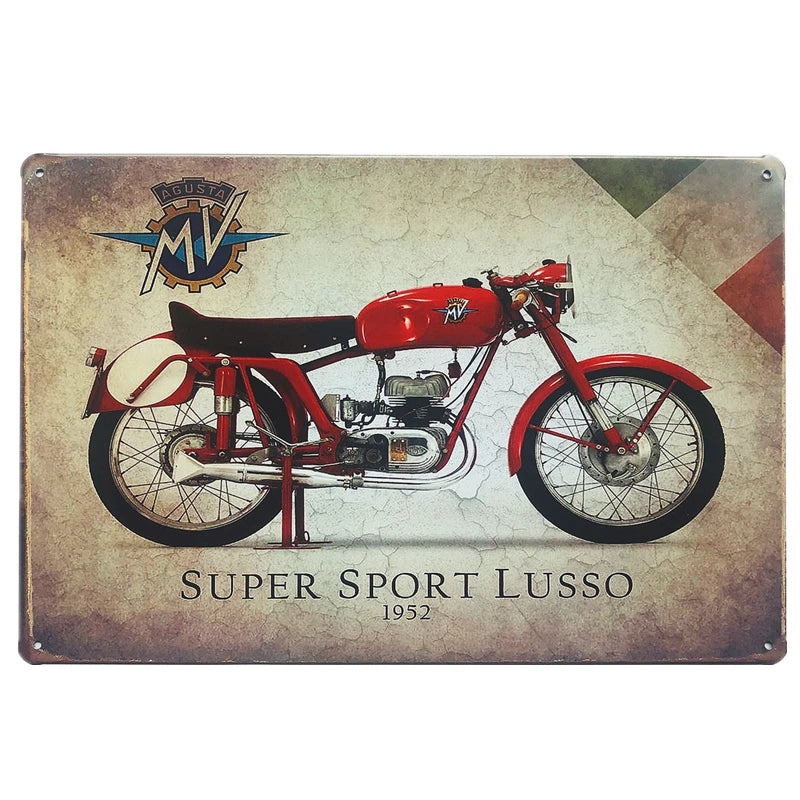 Plaque metal moto vintage