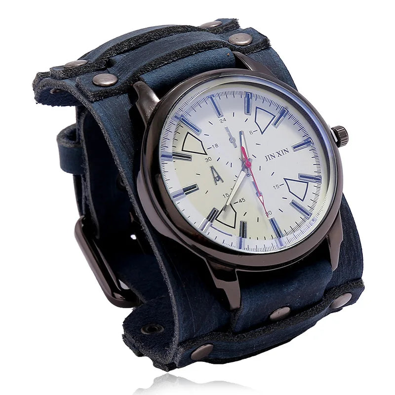 Montre vintage homme bracelet cuir
