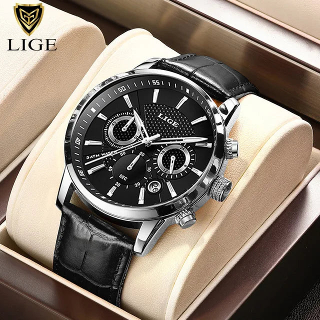 Montre homme cuir marron vintage