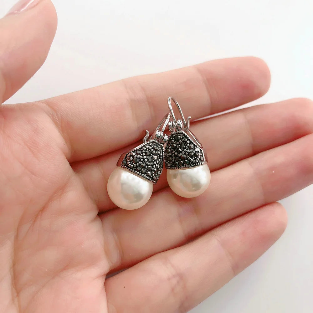 Boucle d'oreille vintage perle