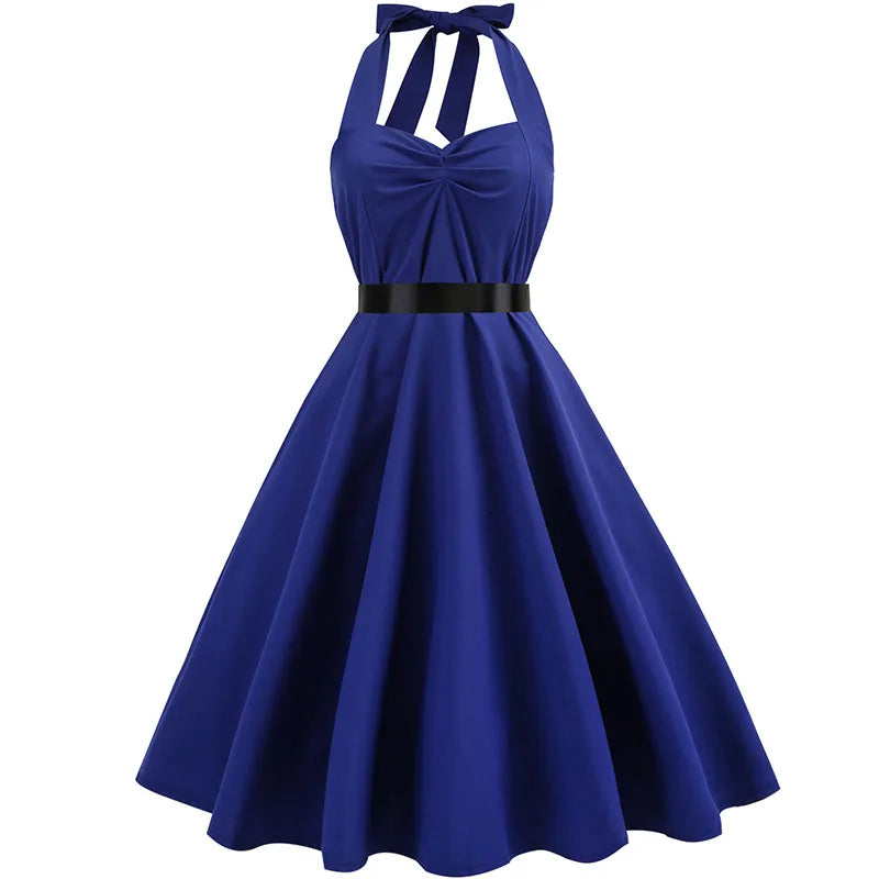 Robe vintage à petit pois pour femme