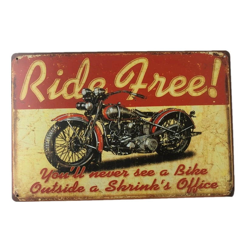 Plaque metal moto vintage