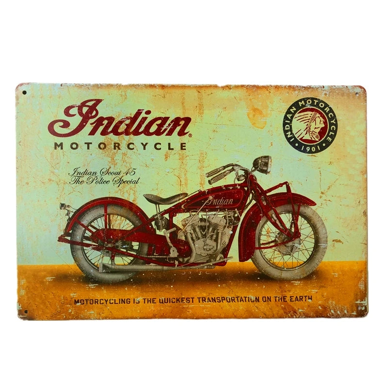 Plaque metal moto vintage