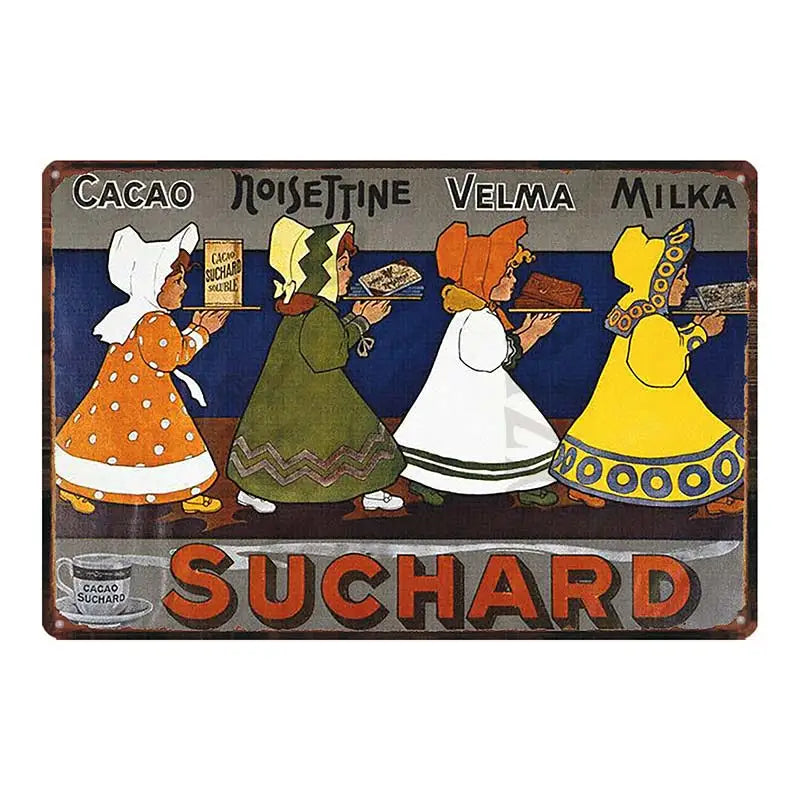 Plaque metal chocolat vintage