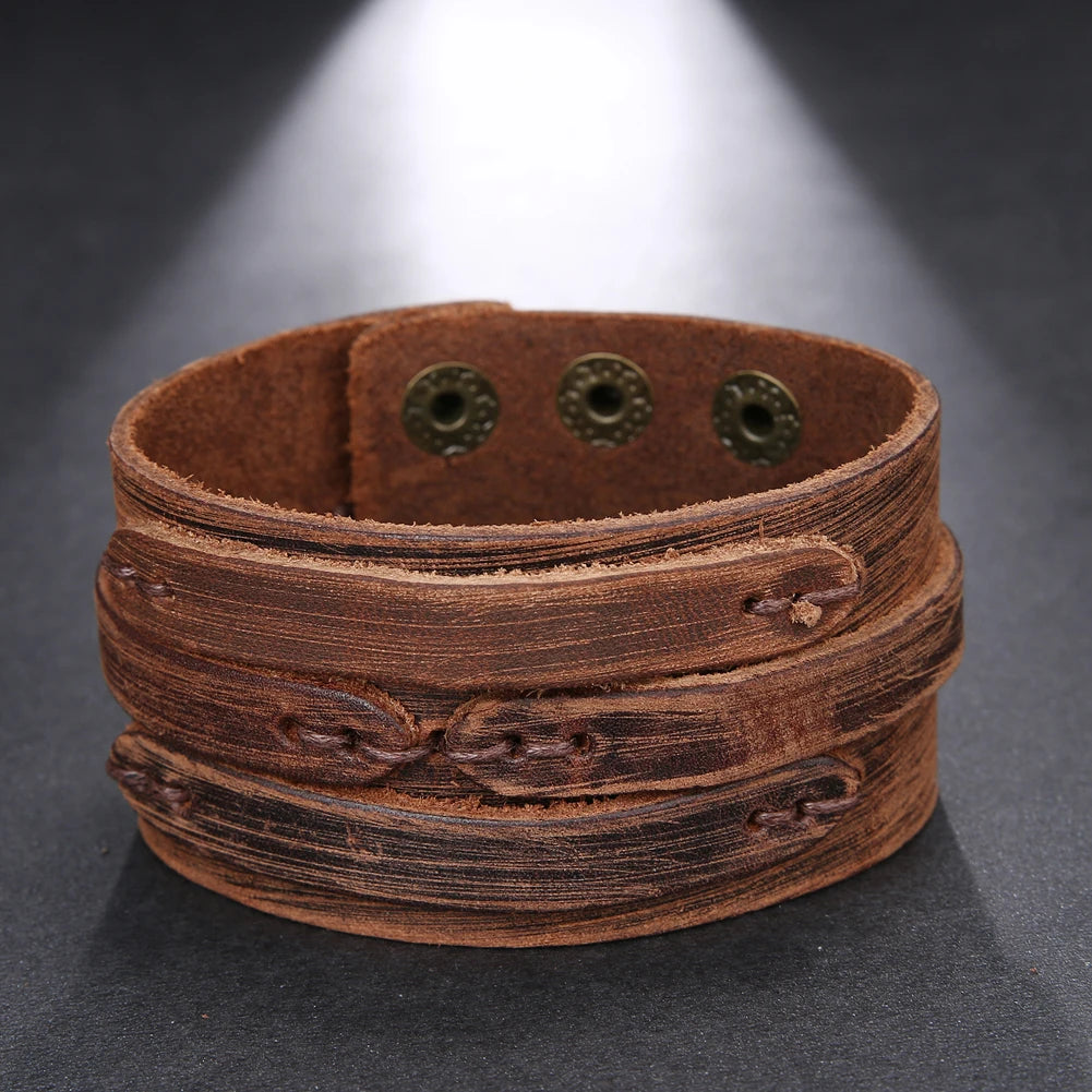 Bracelet en cuir vintage tendance