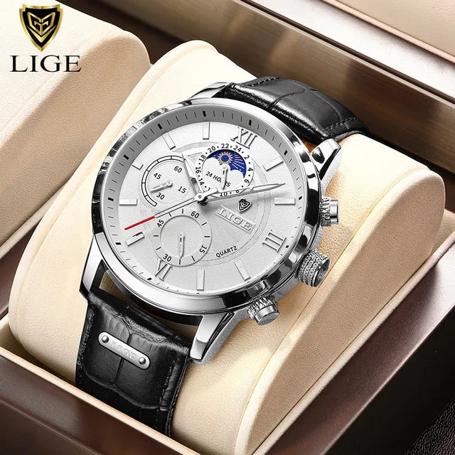 Montre homme cuir marron vintage