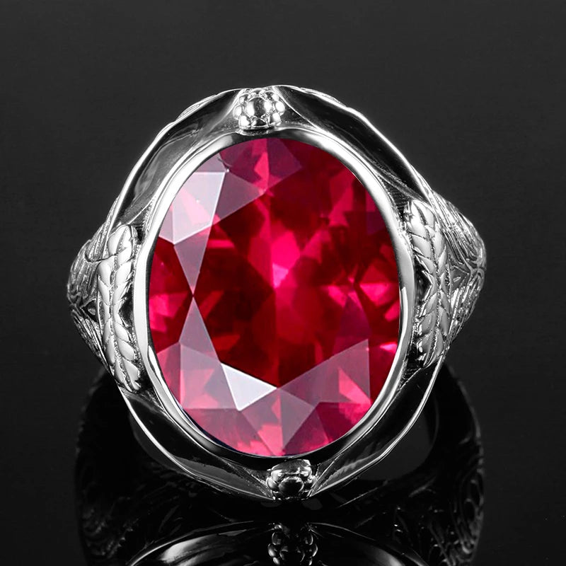 Bague nacrée rouge vintage