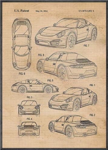Tableau Vintage Porsche 911