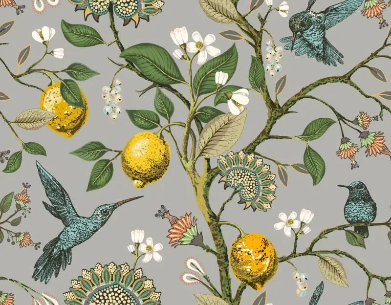 Papier peint oiseaux vintage