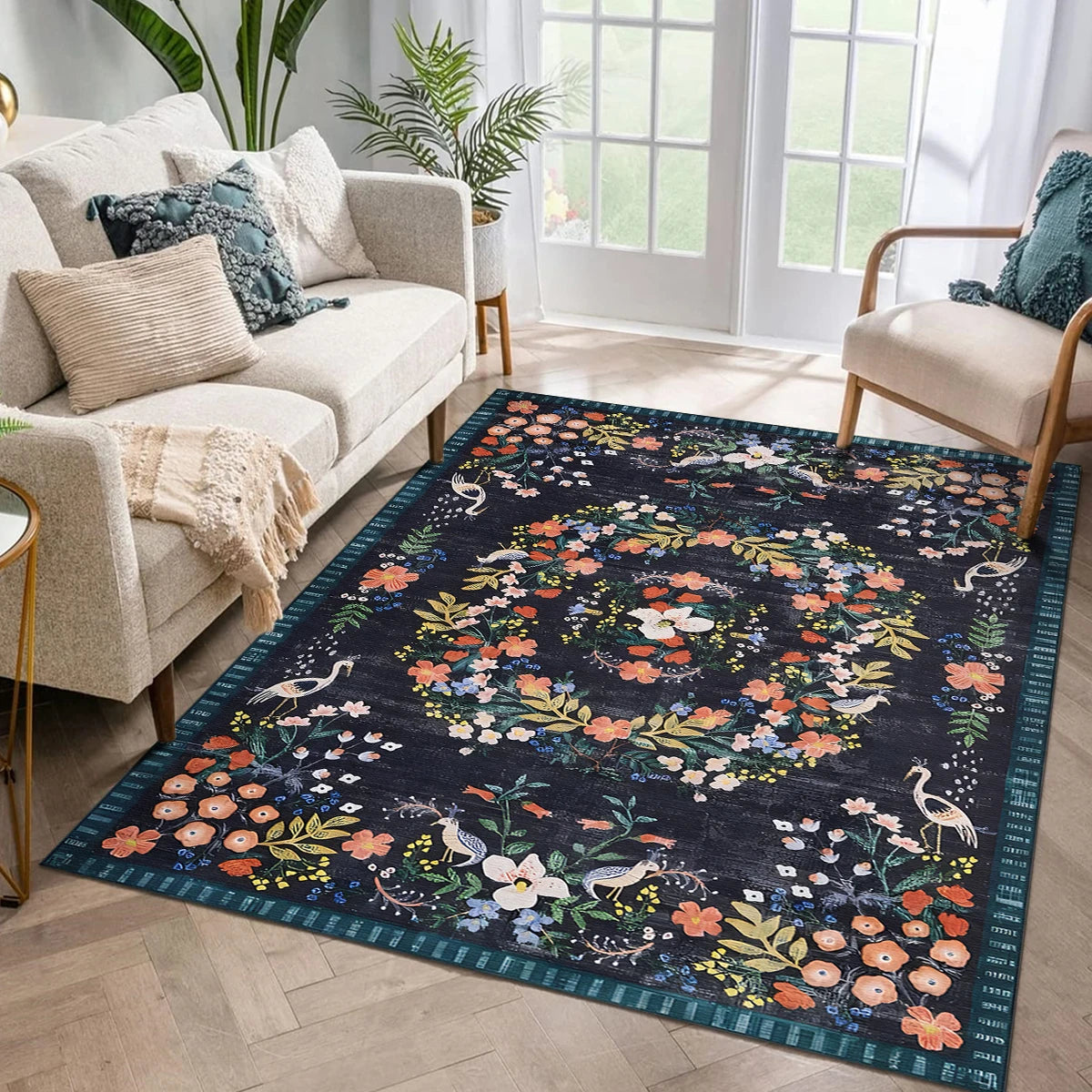 Tapis floral vintage