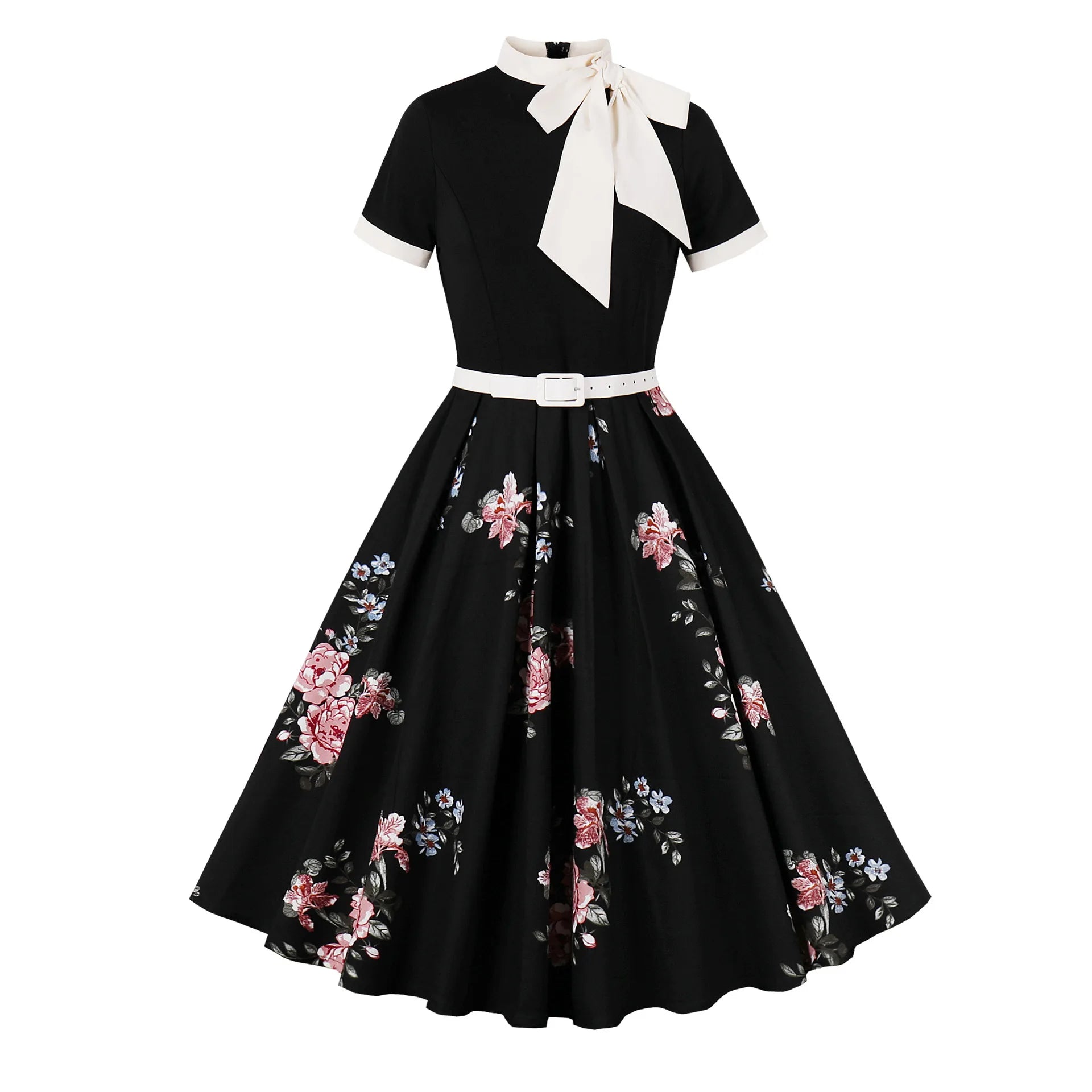 Robe vintage à jupe fleurie