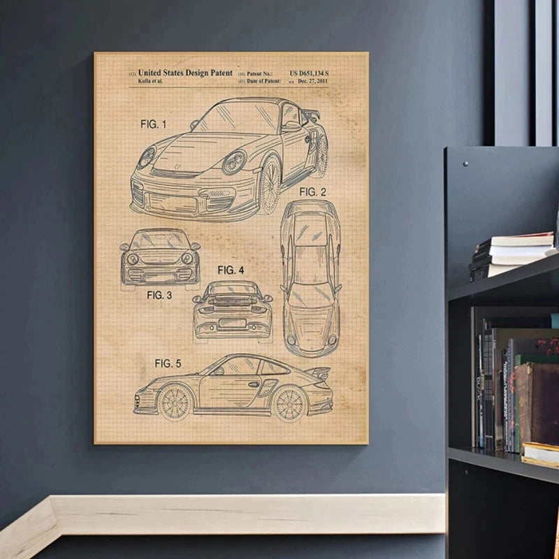Tableau Vintage Porsche 911