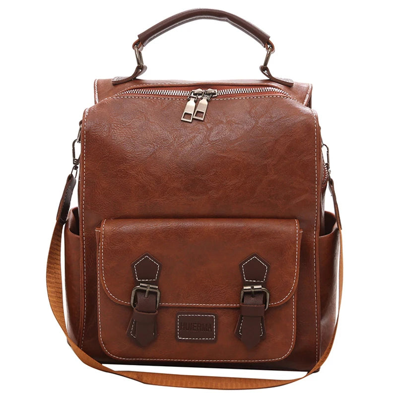 Sac à dos cuir marron vintage