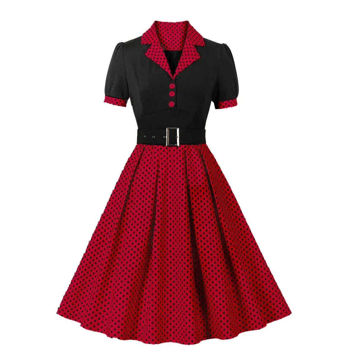 Robe vintage rouge et noir