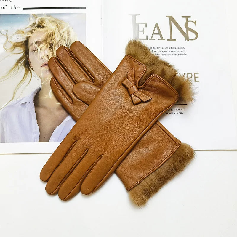 Gants en cuir vintage élégants