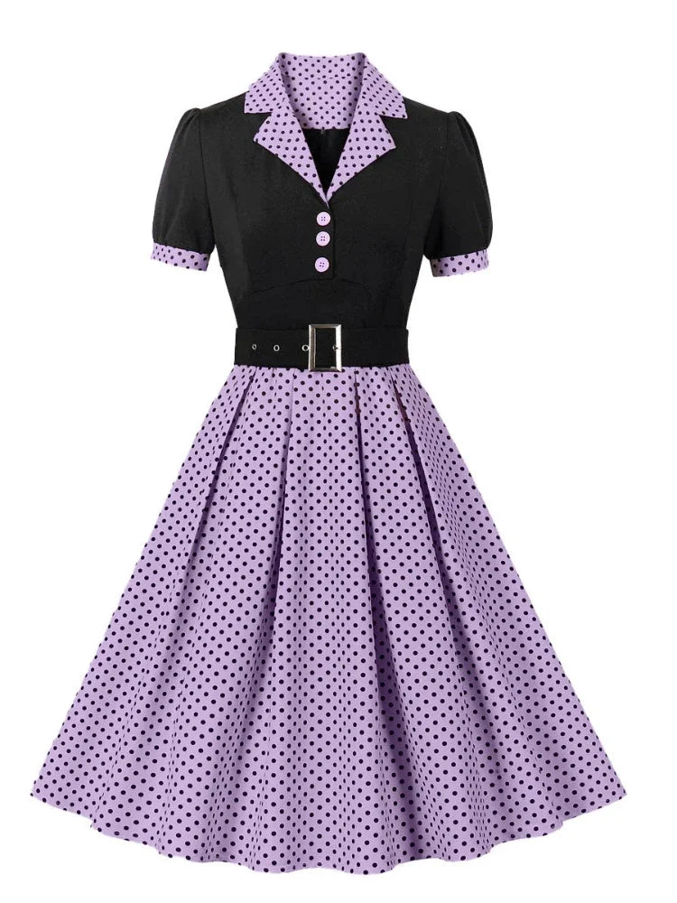 Robe vintage rouge et noir