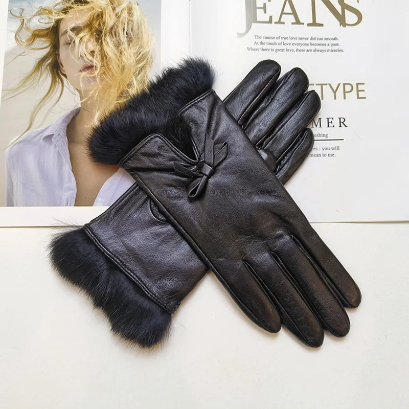 Gants en cuir vintage élégants