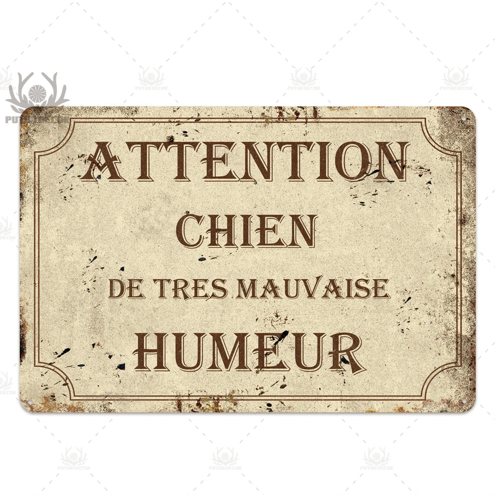 Plaque metal décoratif vintage