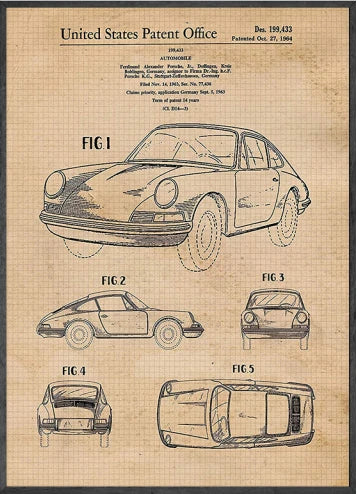 Tableau Vintage Porsche 911