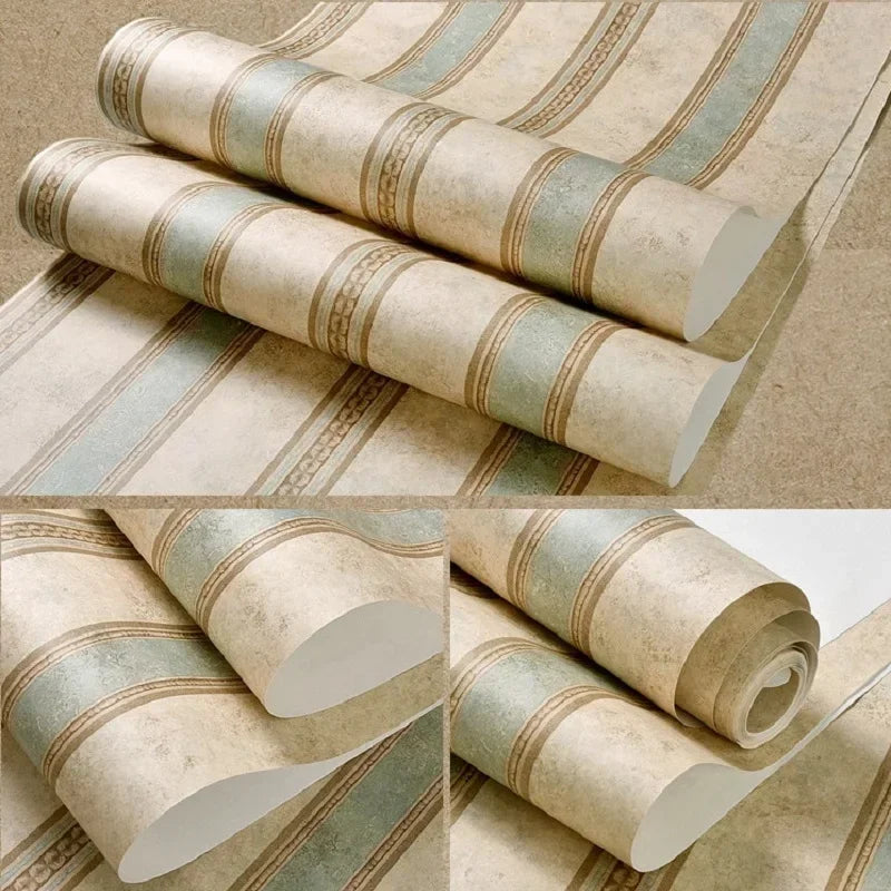 Papier Peint Vintage à Rayures