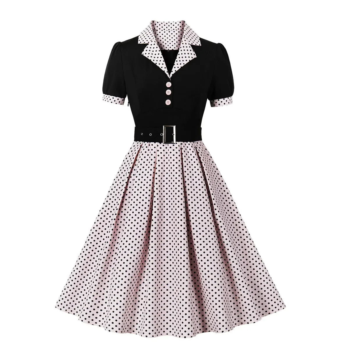 Robe vintage rouge et noir