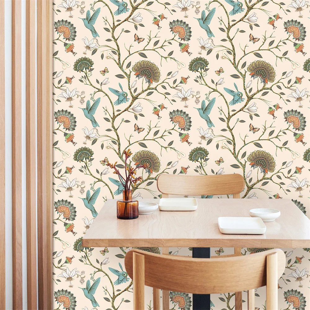 Papier peint oiseaux vintage
