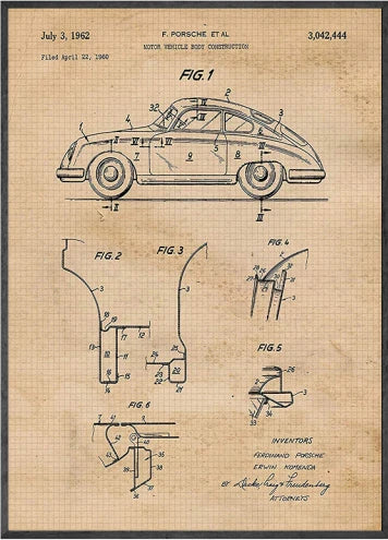Tableau Vintage Porsche 911