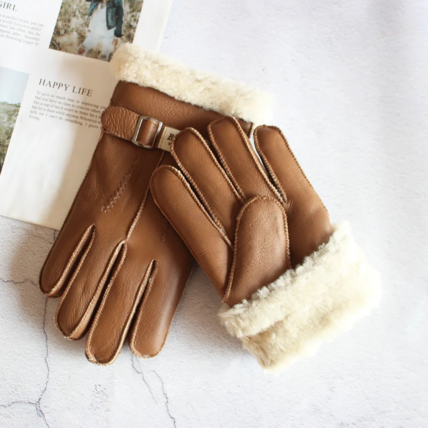 Gants vintage en peau de mouton