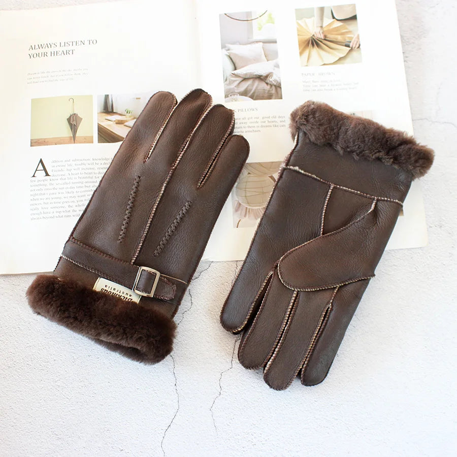 Gants vintage en peau de mouton