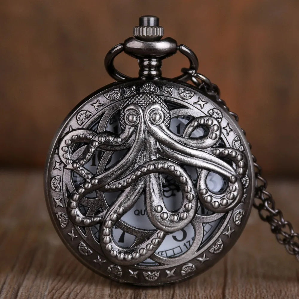Montre à gousset vintage pieuvre