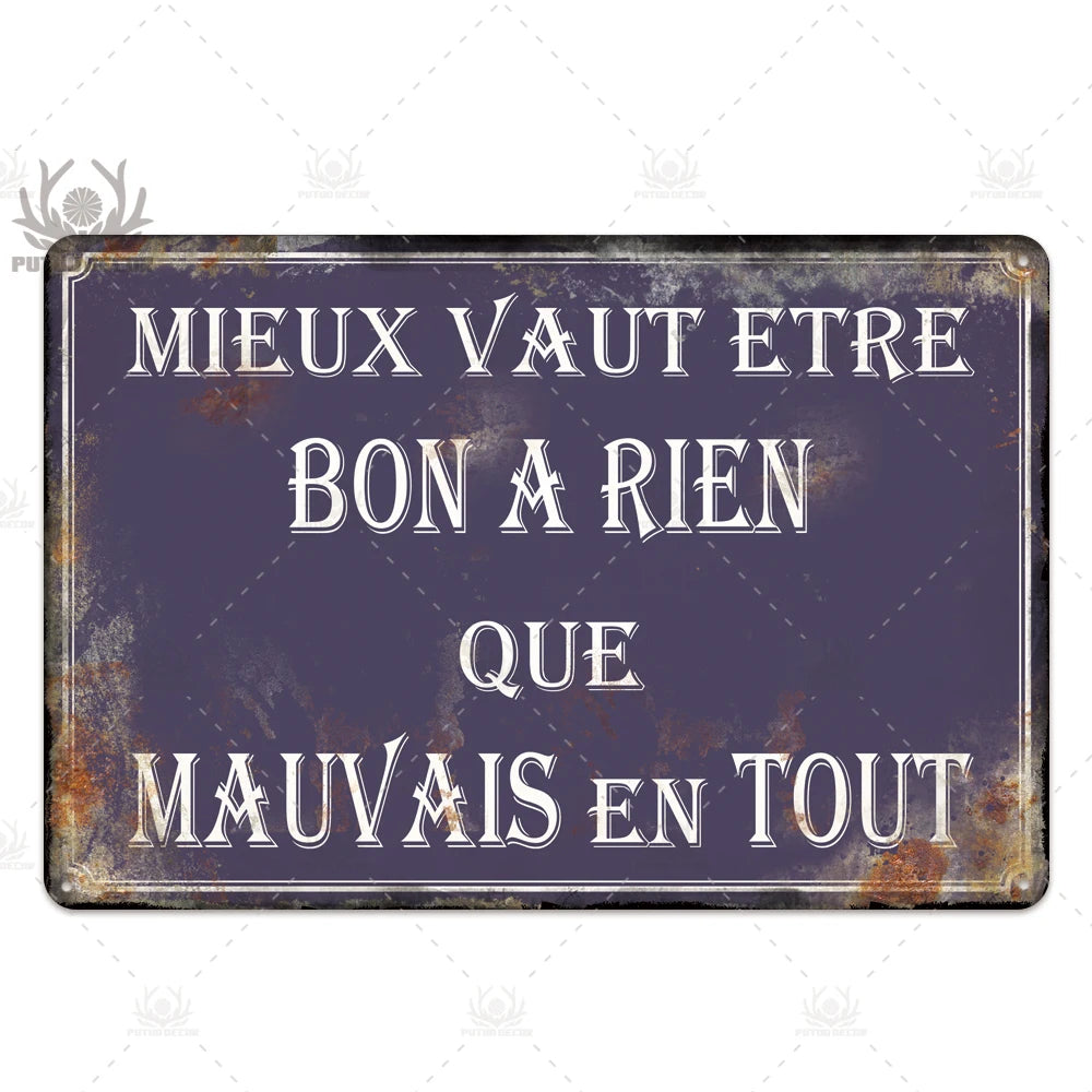 Plaque metal décoratif vintage