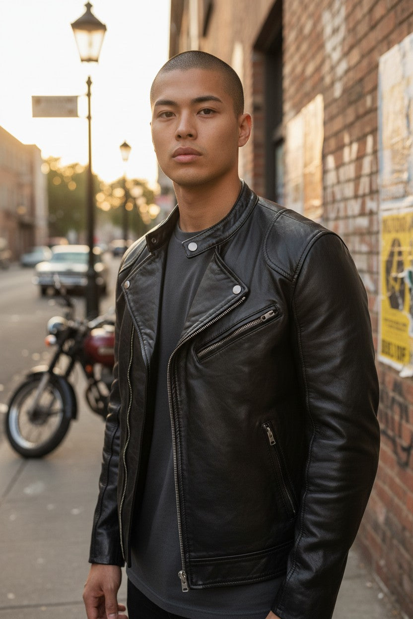 Veste homme cuir vintage