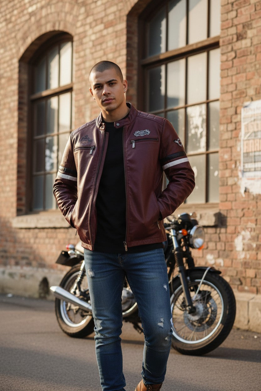 Veste de moto homme vintage