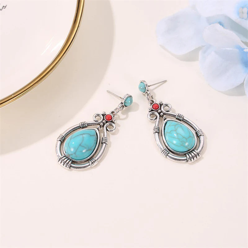 Boucle d'oreille turquoise vintage