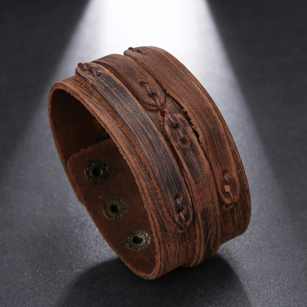 Bracelet en cuir vintage tendance