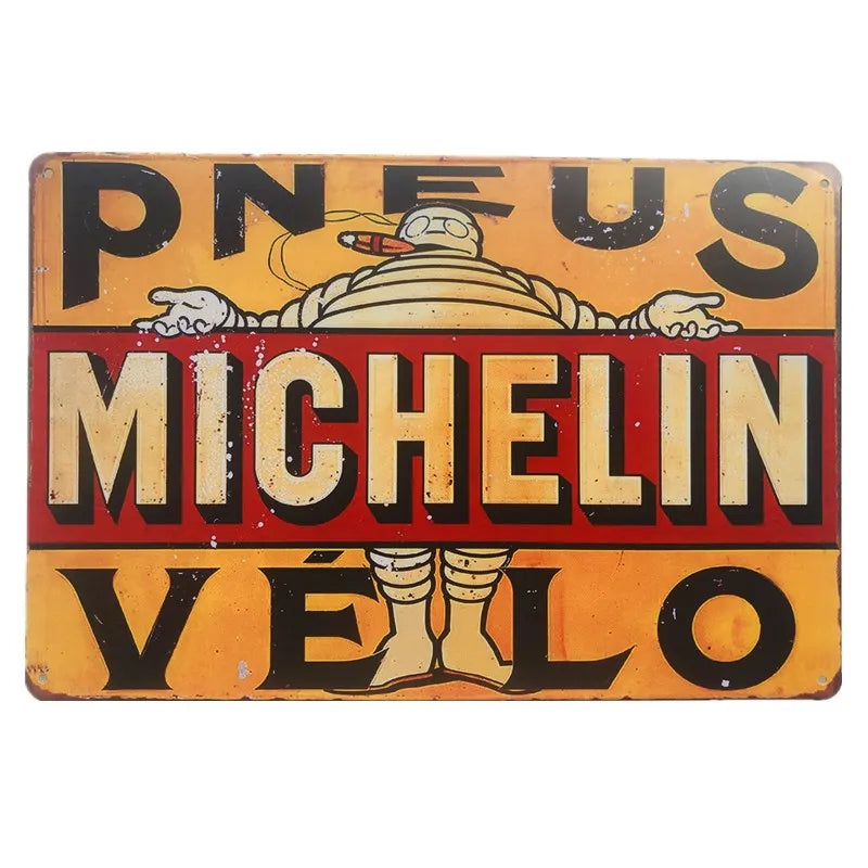 Plaque metal pub pneu vintage