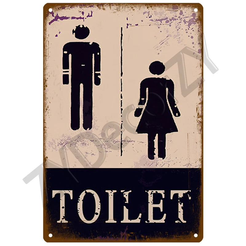 Plaque metal vintage WC