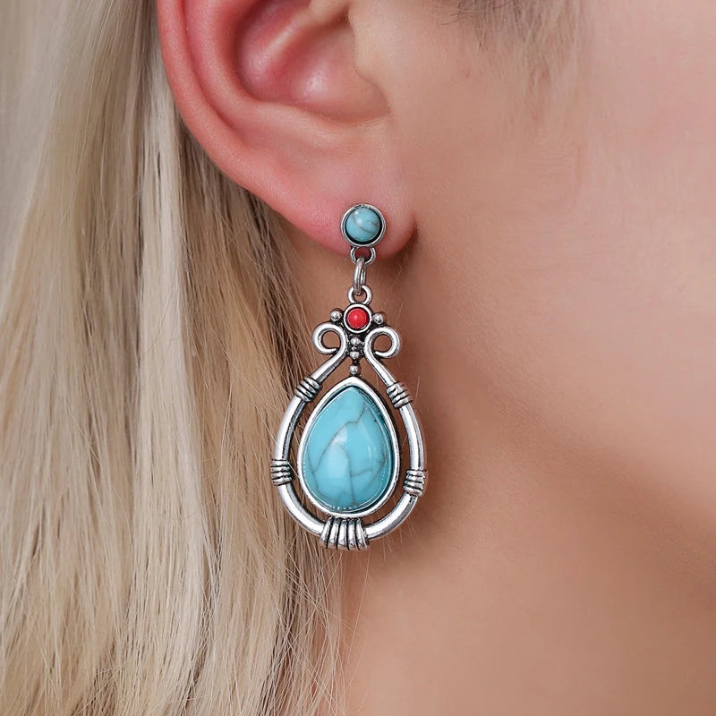 Boucle d'oreille turquoise vintage