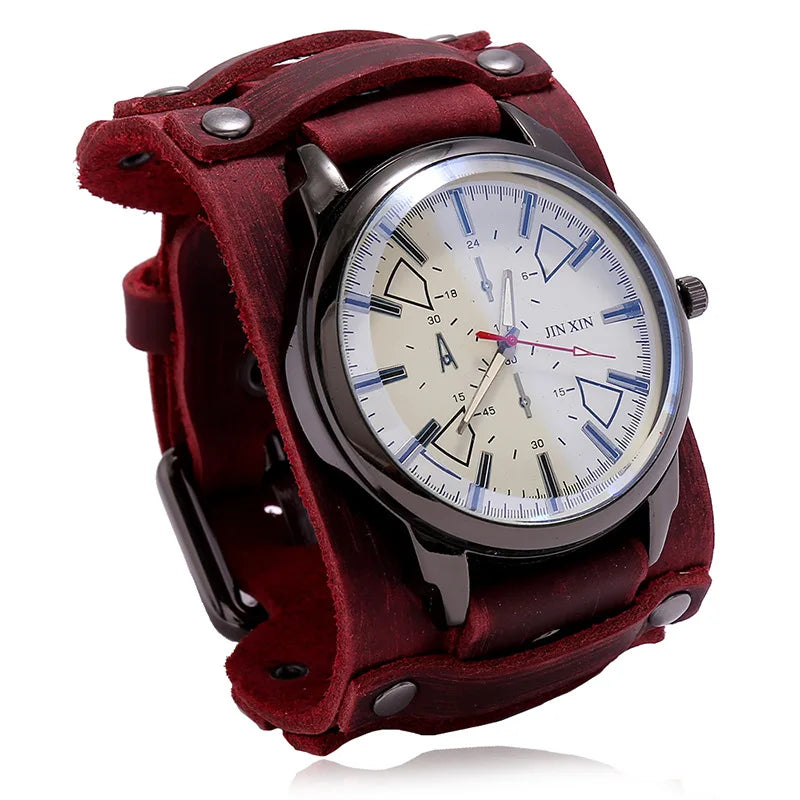 Montre vintage homme bracelet cuir