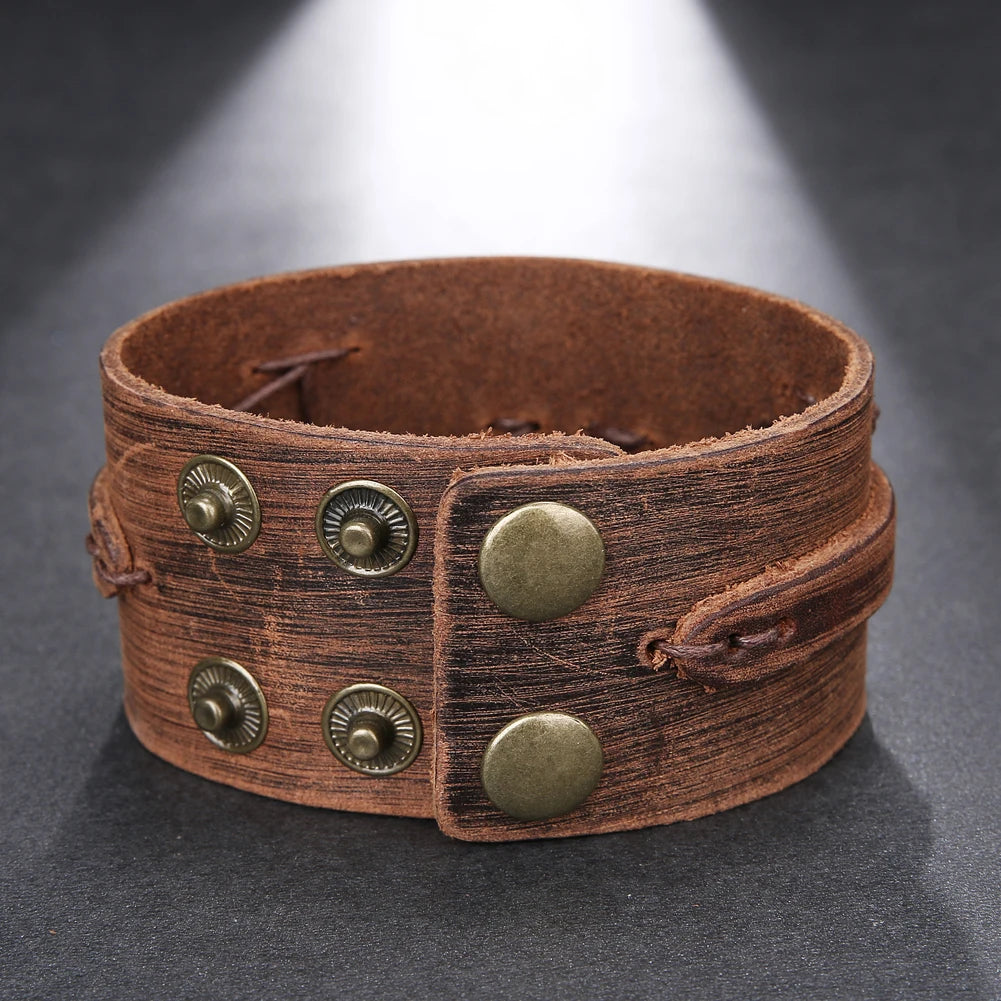 Bracelet en cuir vintage tendance