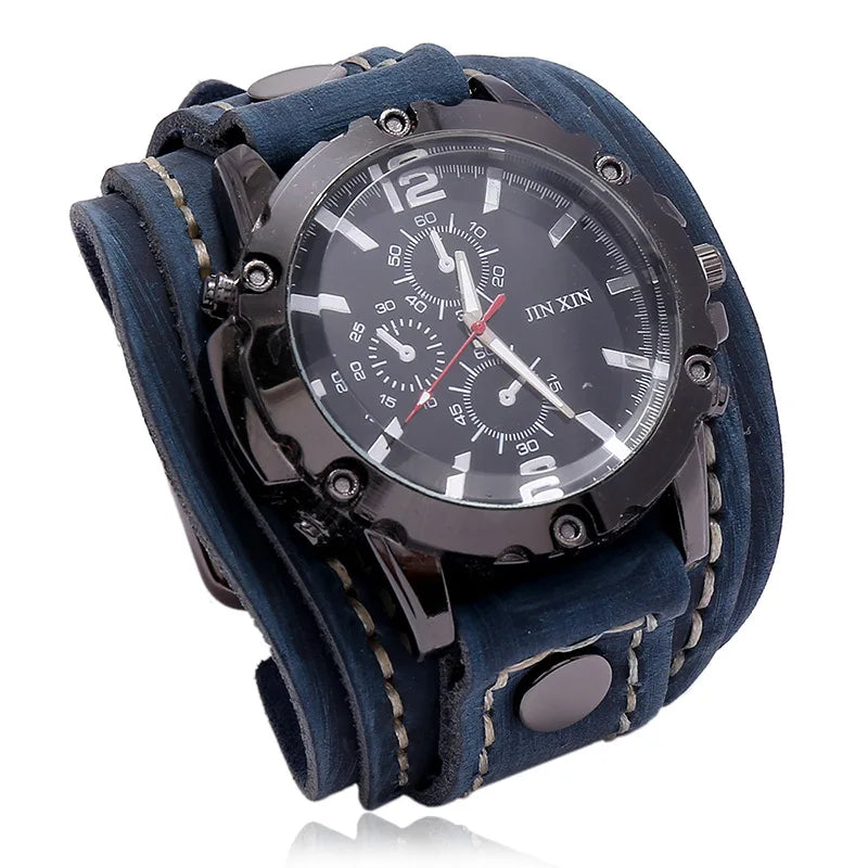 Montre vintage homme bracelet cuir